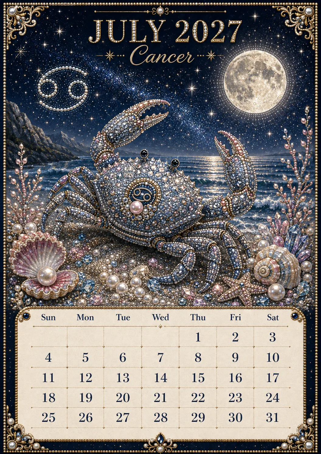 🌙💫 A Year Written in the Stars— Beginner-friendly DIY bead art calendar kit '12 Zodiac Signs 2027’💕
