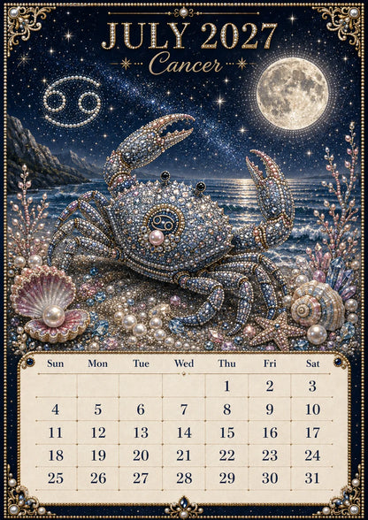 🌙💫 A Year Written in the Stars— Beginner-friendly DIY bead art calendar kit '12 Zodiac Signs 2027’💕