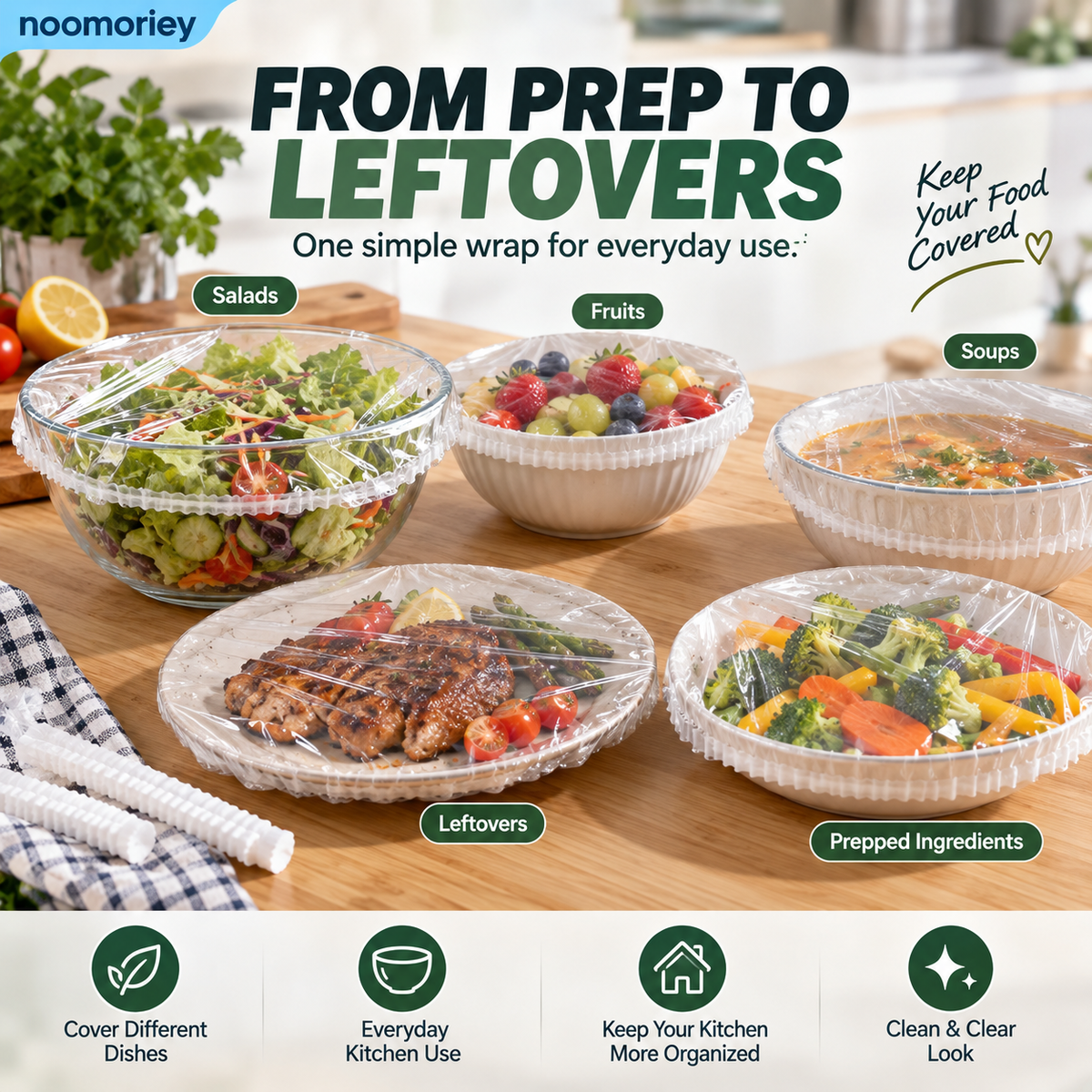 🍽️✨ WrapEase – Clear Food Wrap for Bowls & Plates