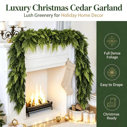 🌲Lifelike Cedar Evergreen Holiday Garland