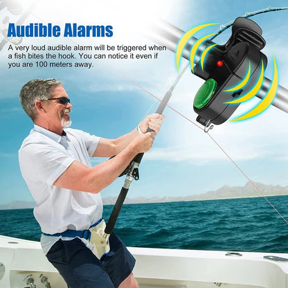 🎣 2-Pack Fishing Bite Alarms – Single-Light Fishing Alert Set