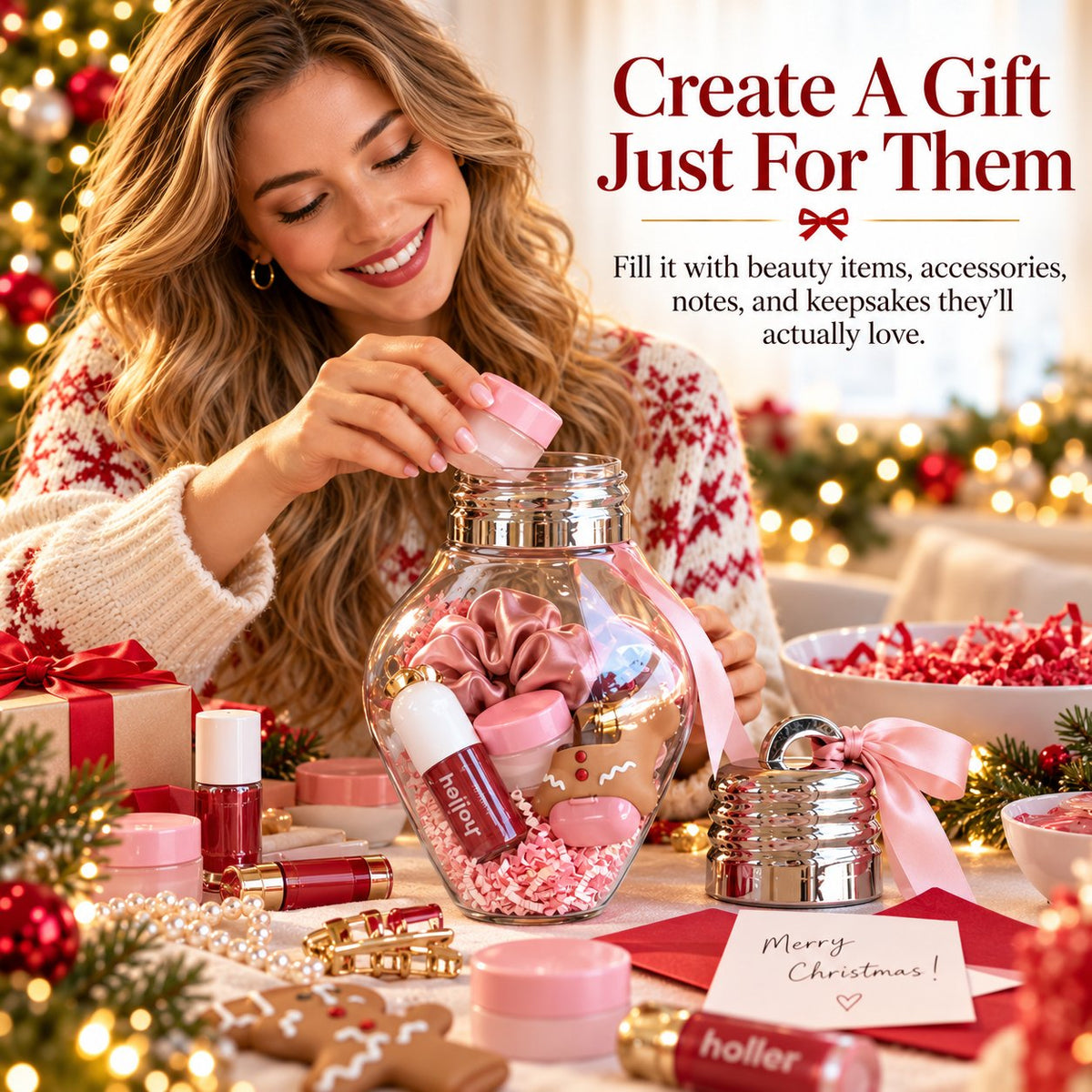 DIY Christmas Bulb Ornament Gift Jar
