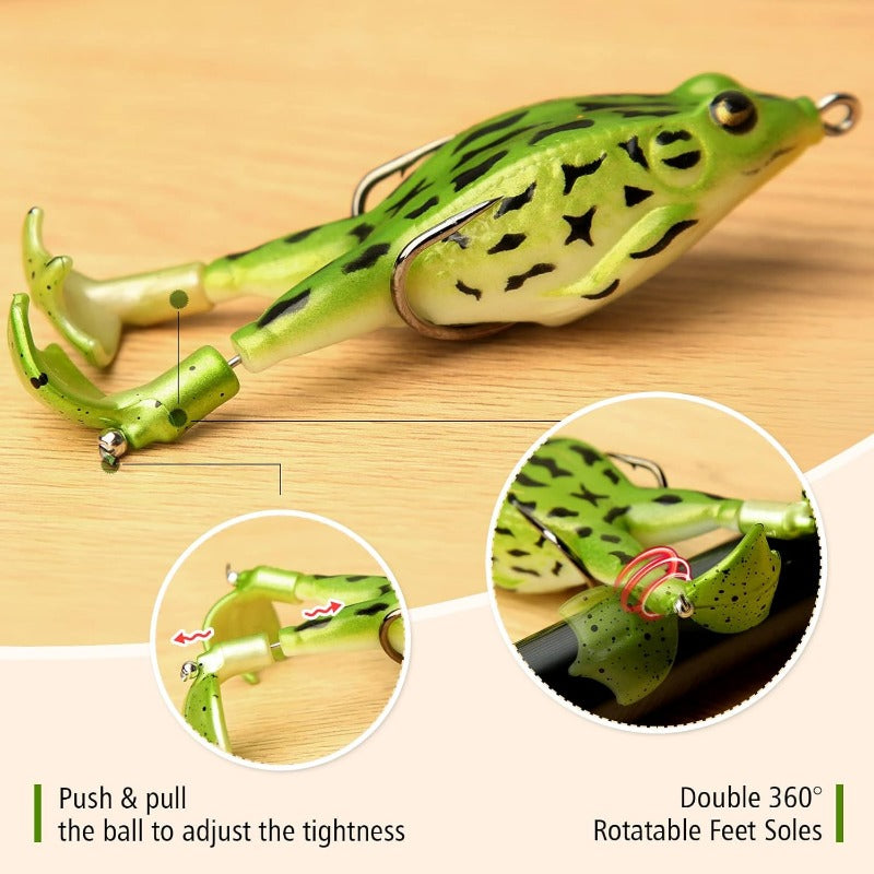 🔥 Save Over 50% Today! 🐸 Mixed-Color Weedless Frog Lures with 360° Propeller Feet