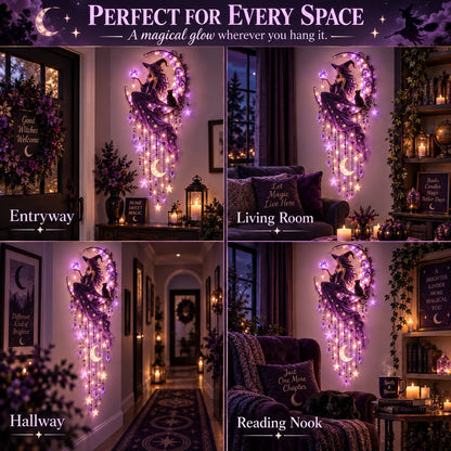 Halloween Witch Wall Light 🔮 – Enchanting Gothic Decor for Empty Walls