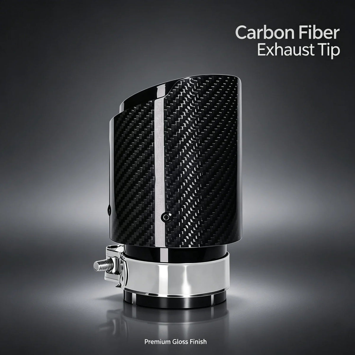 Carbon Fiber Car Exhaust Tip, Gloss Finish Slant Cut Muffler Tip