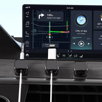 🔥 Buy More, Save More | Magnetic Cord Organizer Clips with Strong Adhesive Base, 6-Piece Set in White