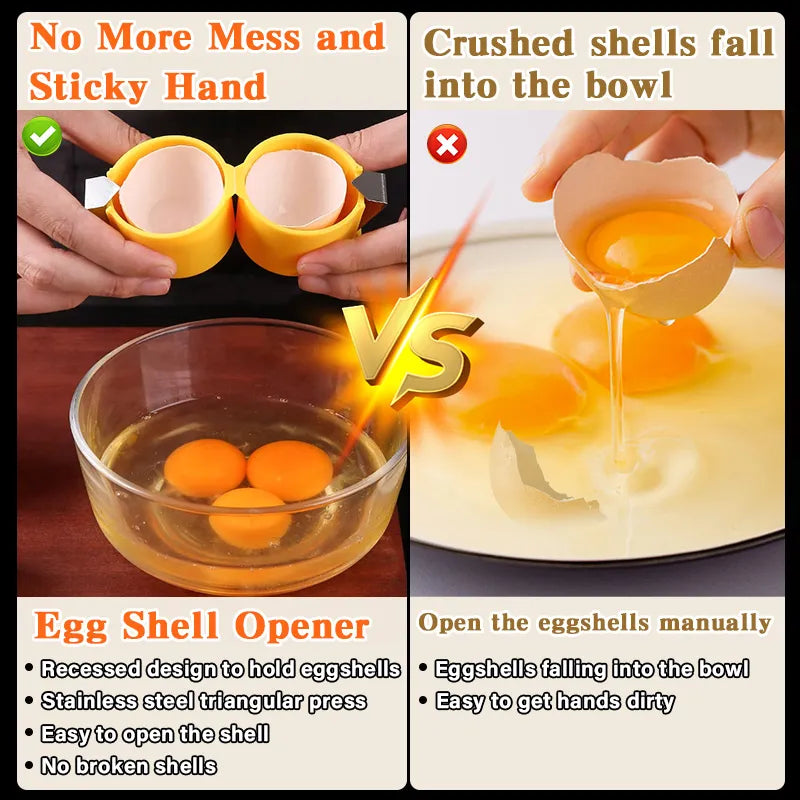 🥚 Easy-Grip Egg Opener – Bright Orange, Single Kitchen Tool