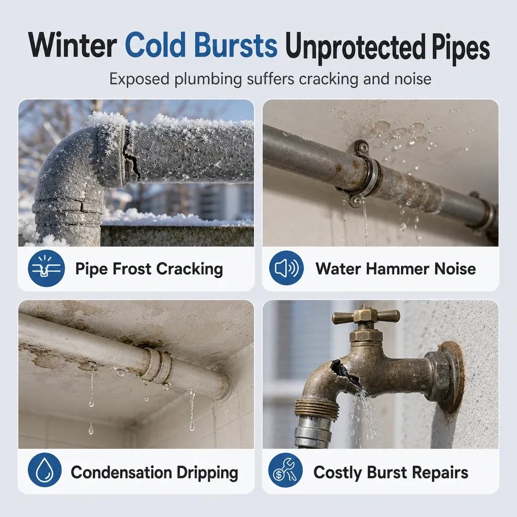 Winter Pipe Insulation Wrap ❄️ – Adhesive Foam for Outdoor Pipes