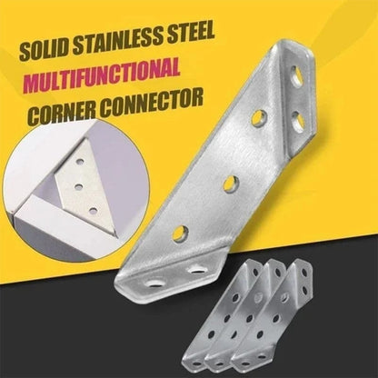 💯📢📢50% OFF !! ⏰UNIVERSAL STAINLESS STEEL FURNITURE CORNER BRACES — Triangular Stability Reinforcement | Rust-Proof Structural Support & Easy Install 🔧