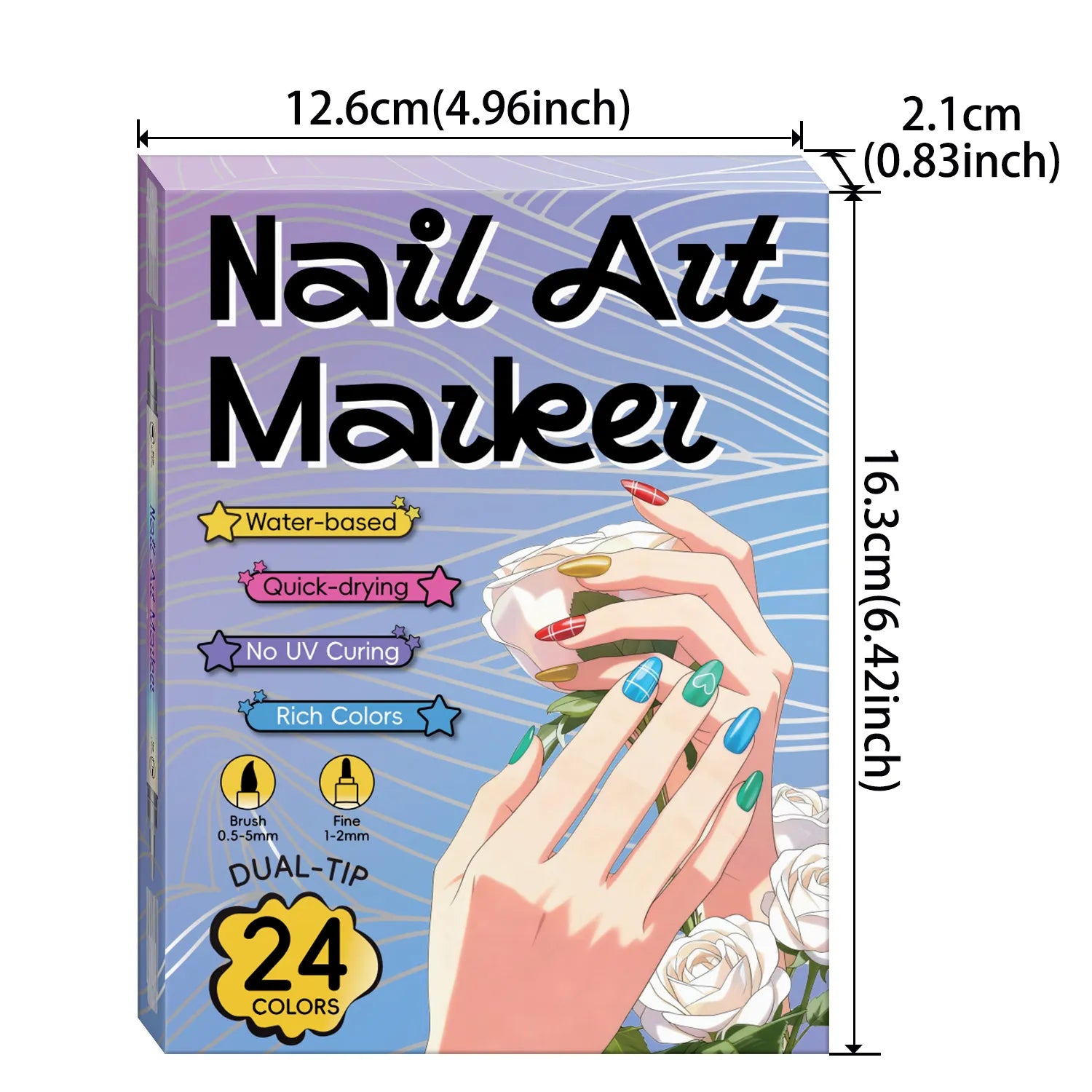 12/24 Colors Nail Art Pens – DIY 3D Markers for Drawing, Dotting & Manicure