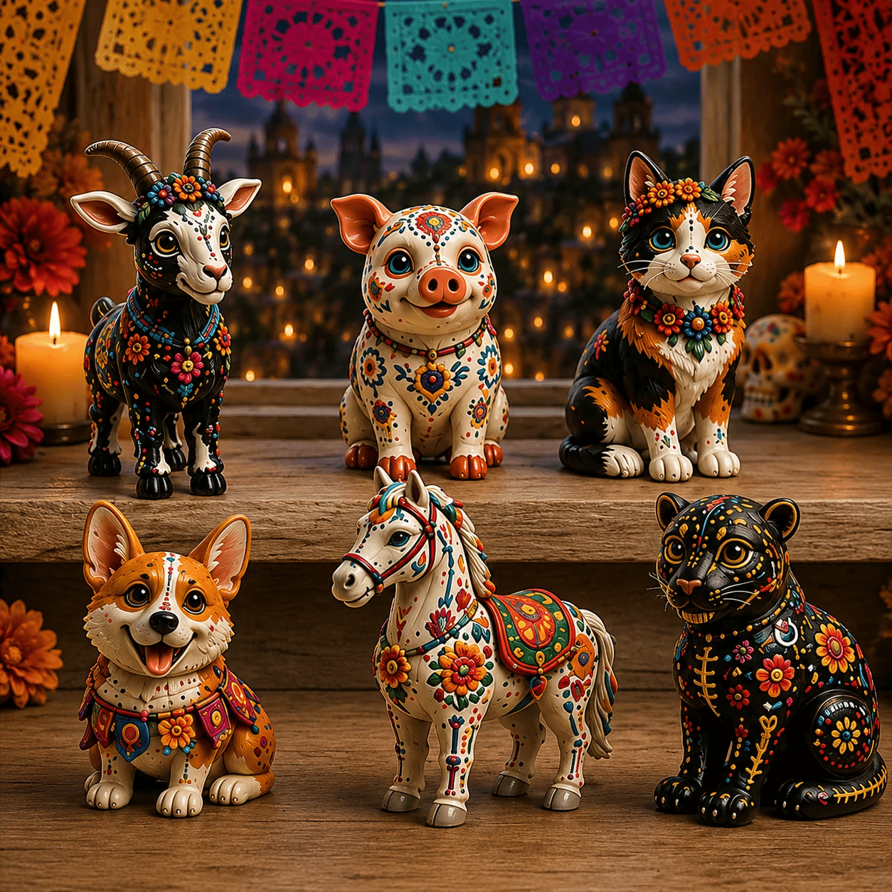 Día de Muertos Animals Advent Calendar 2026 – 24‑Day Folk Art Animal Figurine Collection | 24 Unique Collector‑Grade Miniatures
