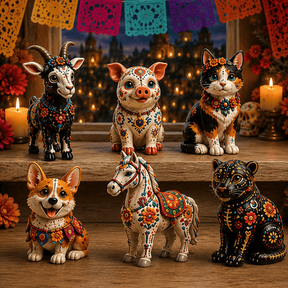 Día de Muertos Animals Advent Calendar 2026 – 24‑Day Folk Art Animal Figurine Collection | 24 Unique Collector‑Grade Miniatures