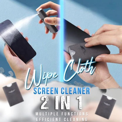 ✨ Pocket 2-in-1 Screen Cleaning Tool with Reusable Microfiber Wipe – Gray & Yellow