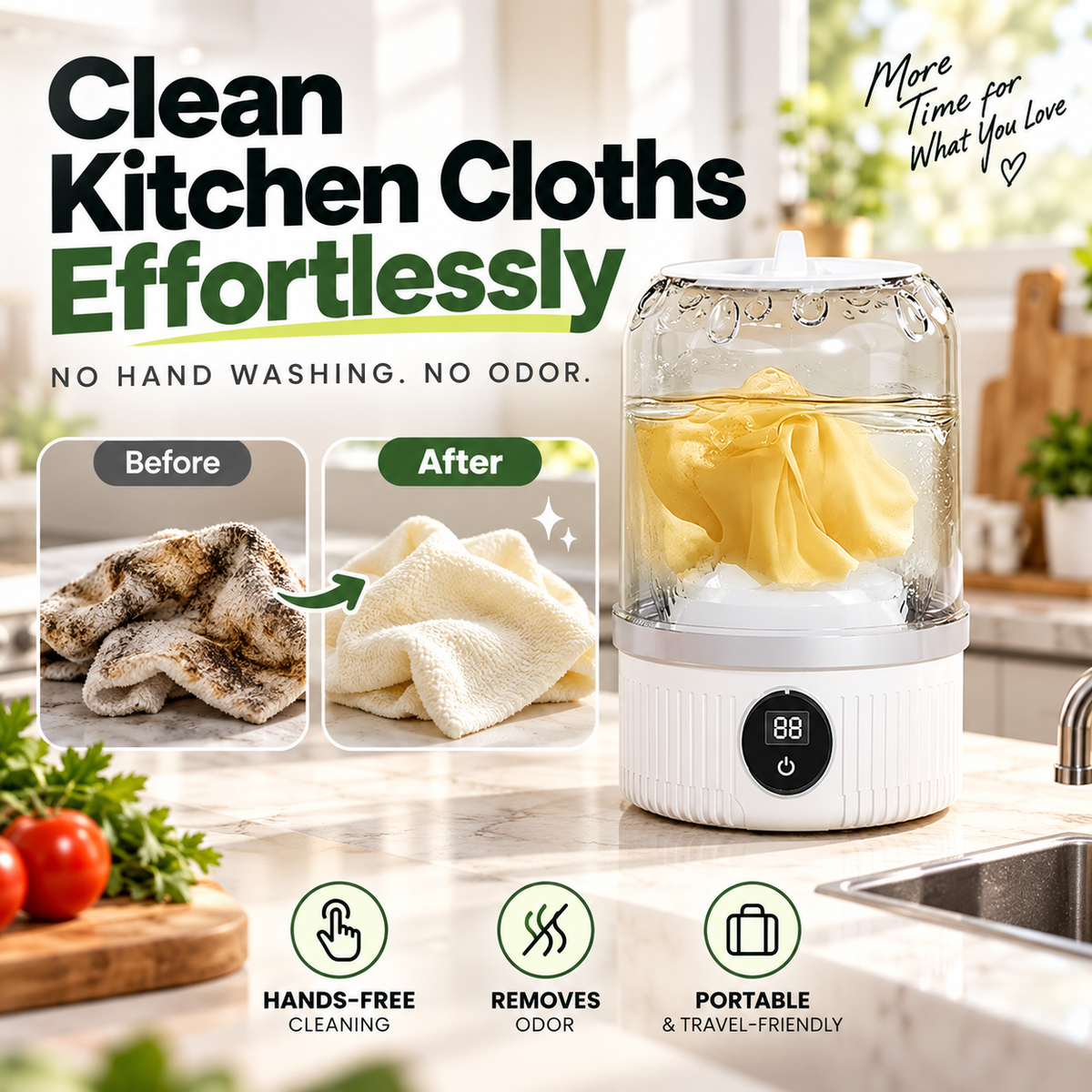 Compact Cordless Laundry Washer for Delicates, Socks & Underwear 🧺 USB Rechargeable ⚡