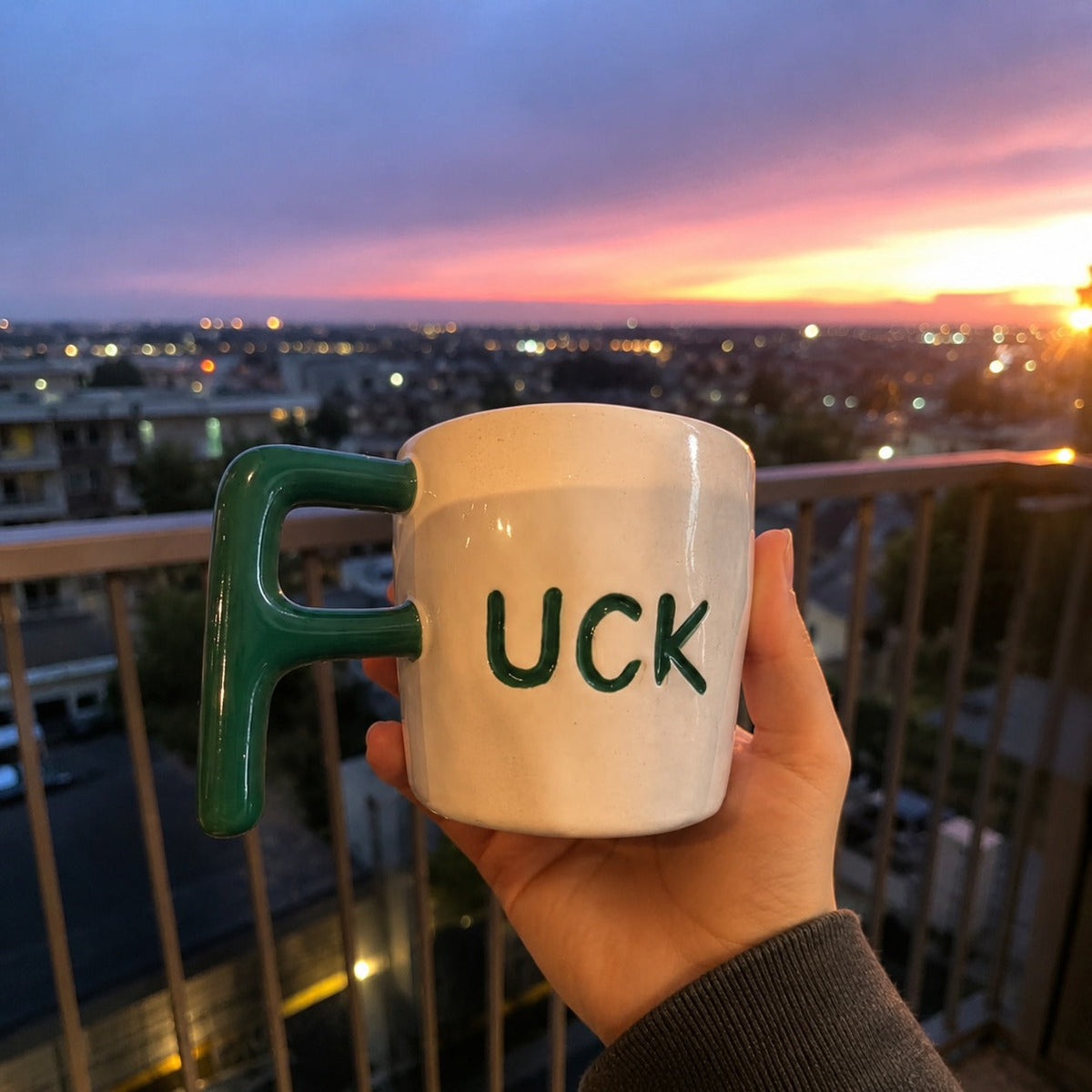 F-Bomb Coffee Mug ☕ – Funny Handle Design for Your Daily Caffeine Fix