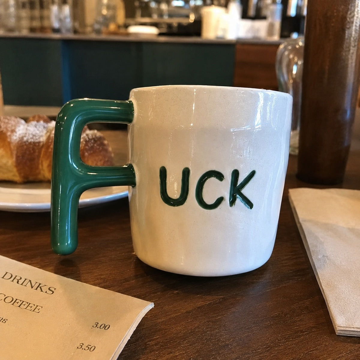 F-Bomb Coffee Mug ☕ – Funny Handle Design for Your Daily Caffeine Fix