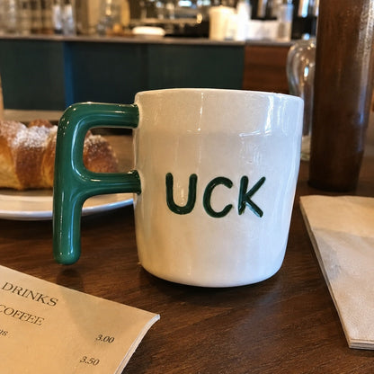 F-Bomb Coffee Mug ☕ – Funny Handle Design for Your Daily Caffeine Fix