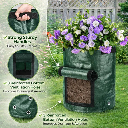 7-Gallon Plant Grow Bags with Easy Harvest Window, 2-Pack 🌱