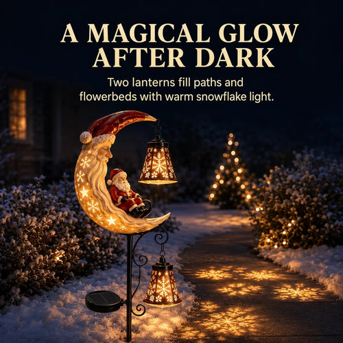 🎅Christmas Early Discount 49% Off 🌙Santa’s Moonlight Lantern Solar Garden Stake⛄