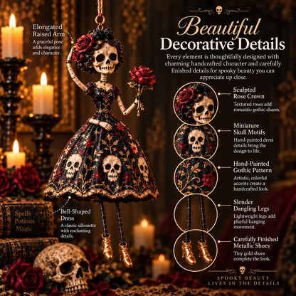 🎃 Midnight Ladies – Gothic Halloween Hanging Decor, Dark Spooky Wall Ornament