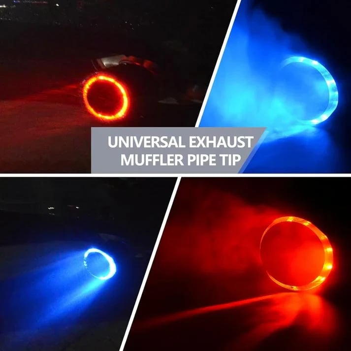 🔴 Universal LED Exhaust Tip Light – Bold Red Rear Glow, Straight Fit