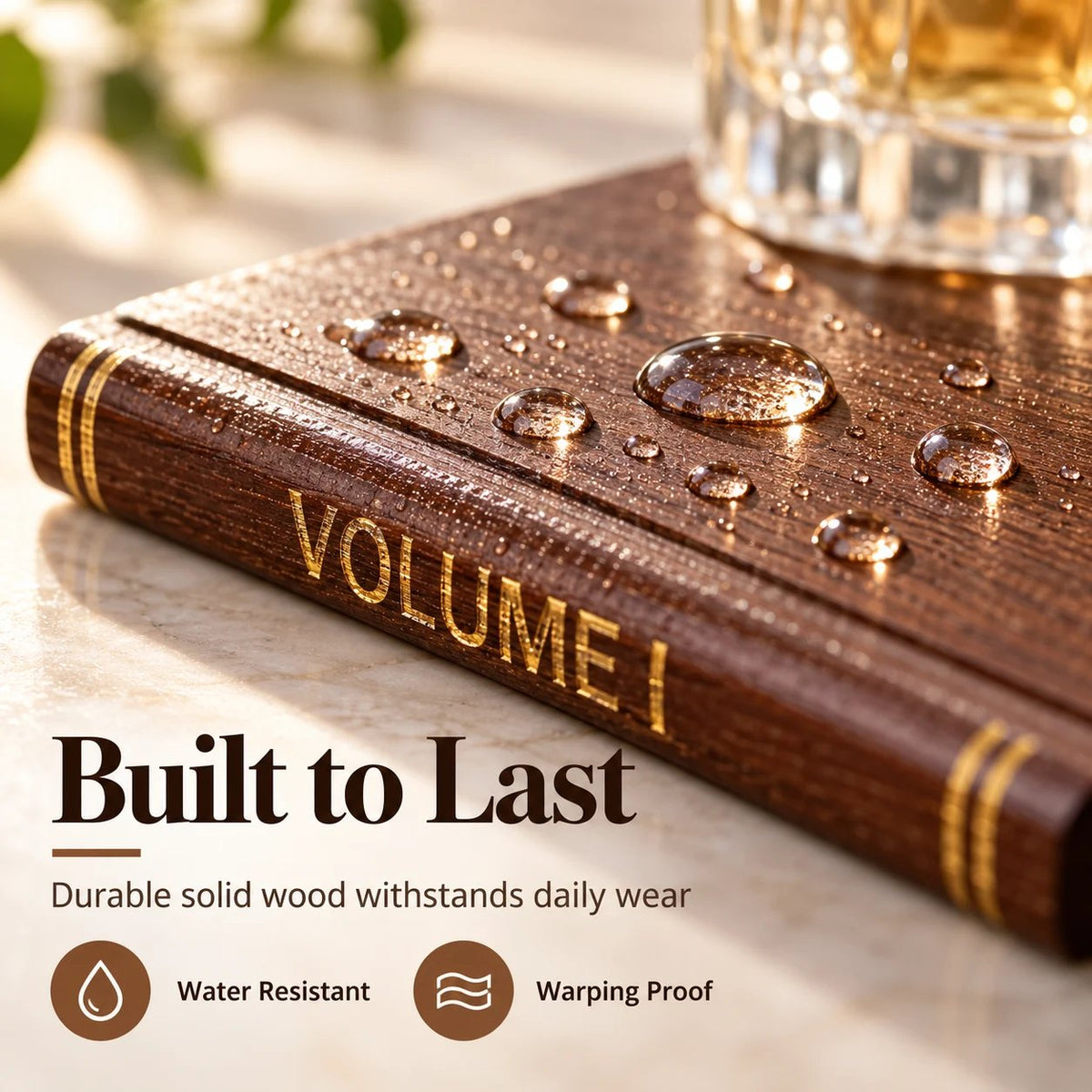 📚 Vintage Book-Style Coaster Set – Includes Upright Storage Holder