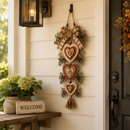 Vintage Farmhouse Layered Heart Wall Hanging
