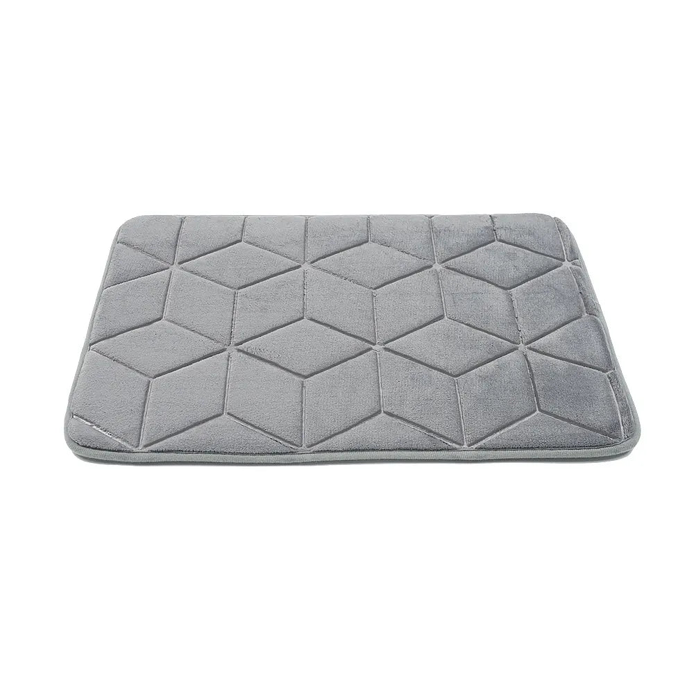 🛁 Cobblestone-Textured Bath Mat – Soft Bathroom Rug, Gray 40×60cm
