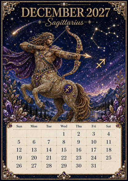 🌙💫 A Year Written in the Stars— Beginner-friendly DIY bead art calendar kit '12 Zodiac Signs 2027’💕