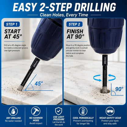 💎 6-Piece Diamond Drill Bit Set – For Tile, Glass & Stone