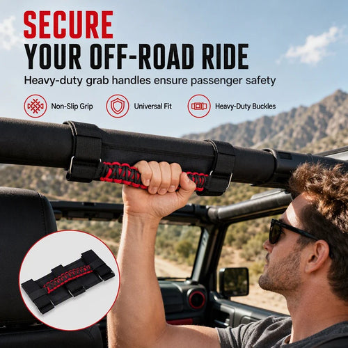 Braided Paracord Roof Grab Handle 🚙 – Non-Slip Off-Road Passenger Grip