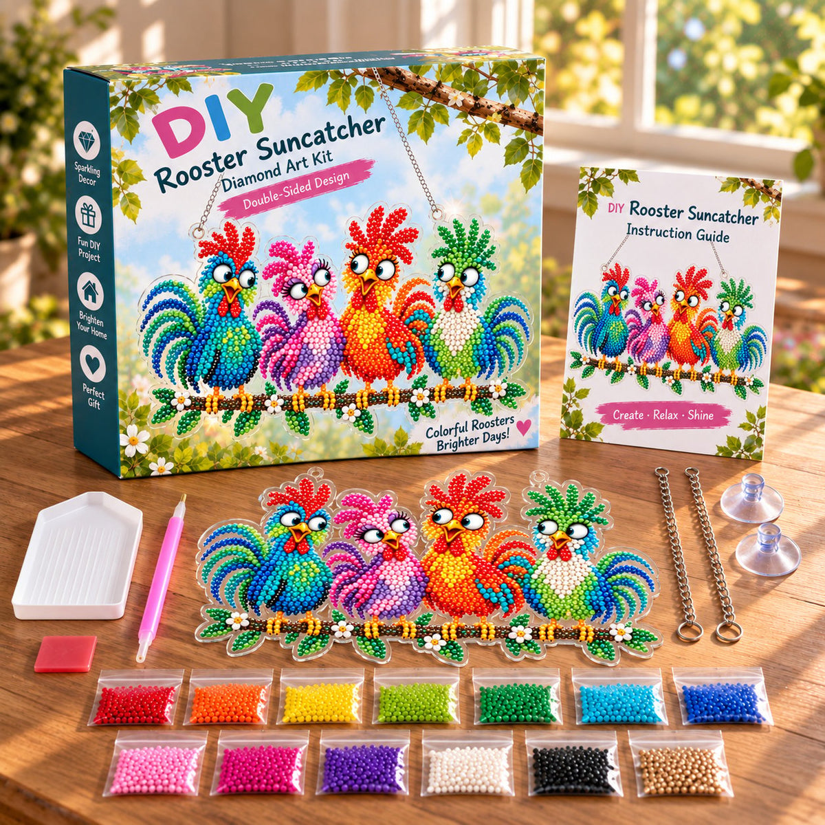 💯🐦✨ Sunny Birds Diamond Art Suncatcher DIY Kit
