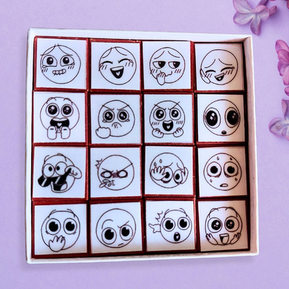 📚 Expression Reaction Stamp Set – Cute Book Annotation Stamps for Readers & Journaling💝