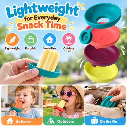 🍦 4-Piece Silicone Ice Cream Cone Holder Set with Leakproof Drip Covers