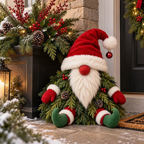 💯🎅 Sitting Christmas Evergreen Gnome | Woodland Holiday Decor