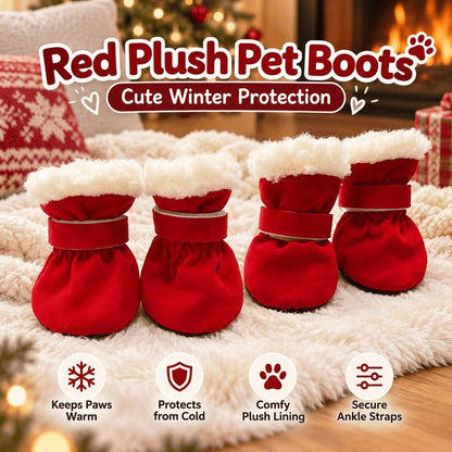 🐾❄️ Velvet Puppy Booties – Warm, Non-Slip Paw Protection for Little Dogs