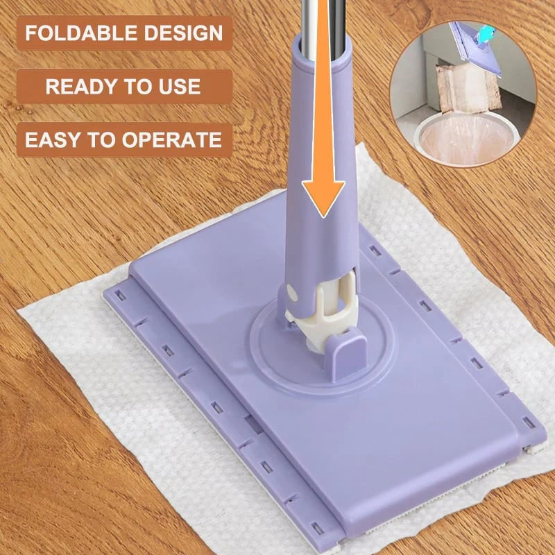 🧼✨ Compact Mini Mop with Quick-Change Cleaning Pads