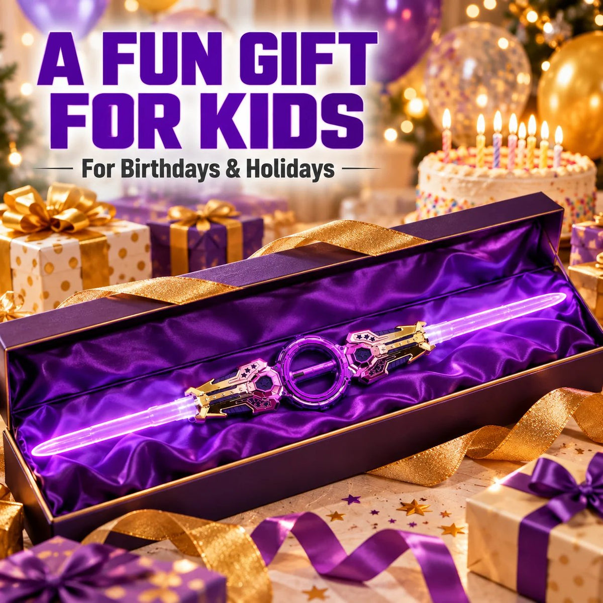 Retractable LED Light-Up Sword ⚔️ – Glowing Toy Saber for Play & Costumes