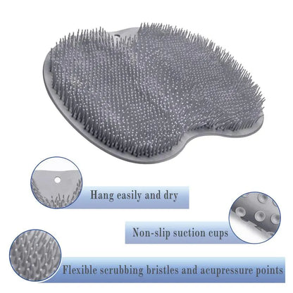 Silicone Shower Foot Scrubber Mat with Suction Grip for Exfoliating and Refreshing Feet – Blue 🧼💙