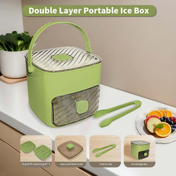 🧊✨ Stackable Ice Cube Tray with Storage Bin – Freeze, Store & Serve with Less Mess