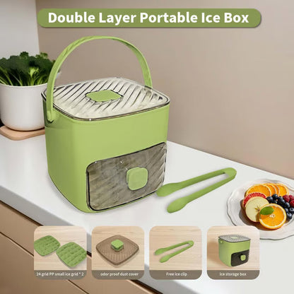 🧊✨ Stackable Ice Cube Tray with Storage Bin – Freeze, Store & Serve with Less Mess