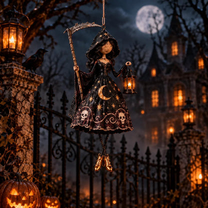 🎃 Midnight Ladies – Gothic Halloween Hanging Decor, Dark Spooky Wall Ornament