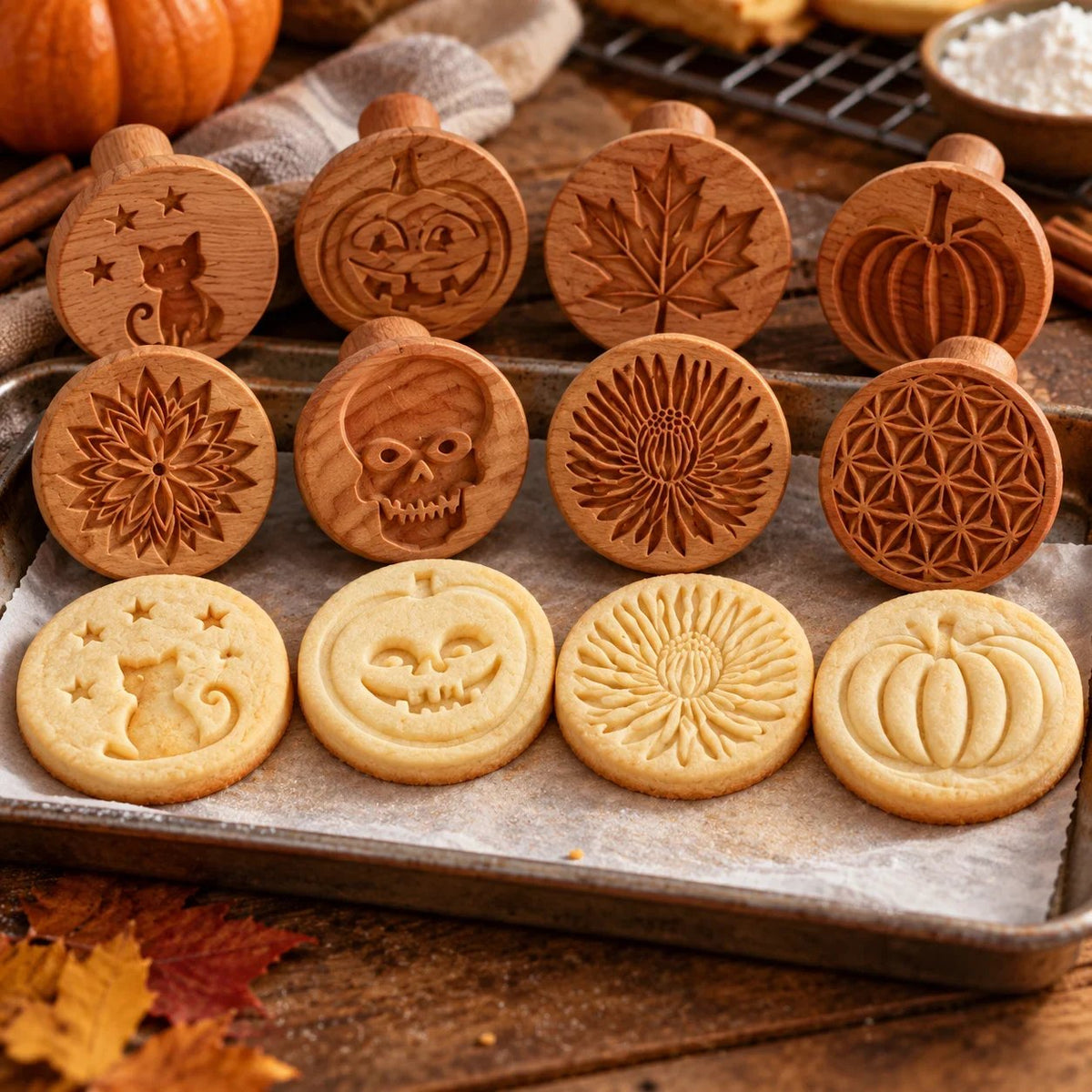 🎉Patterned Wood Cookie Embosser | Seasonal Party & Gift Cookie Prep