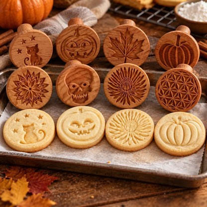 🎉Patterned Wood Cookie Embosser | Seasonal Party & Gift Cookie Prep