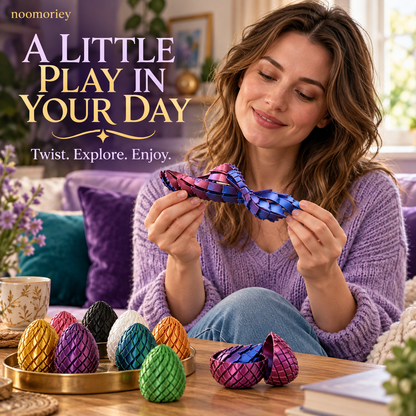 🐉 3D Printed Dragon Egg – Articulated Dragon Inside, Colorful Fantasy Collectible & Surprise Gift