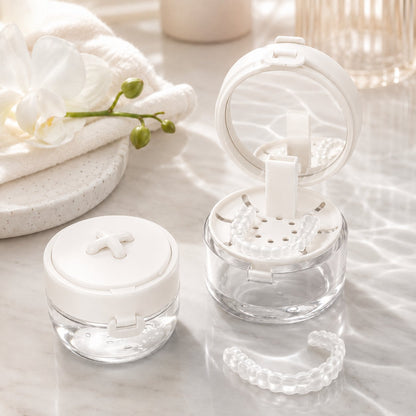 💯💧 50% OFF - Portable Retainer and Denture Cleaning Case with Magnetic Lifting Tray