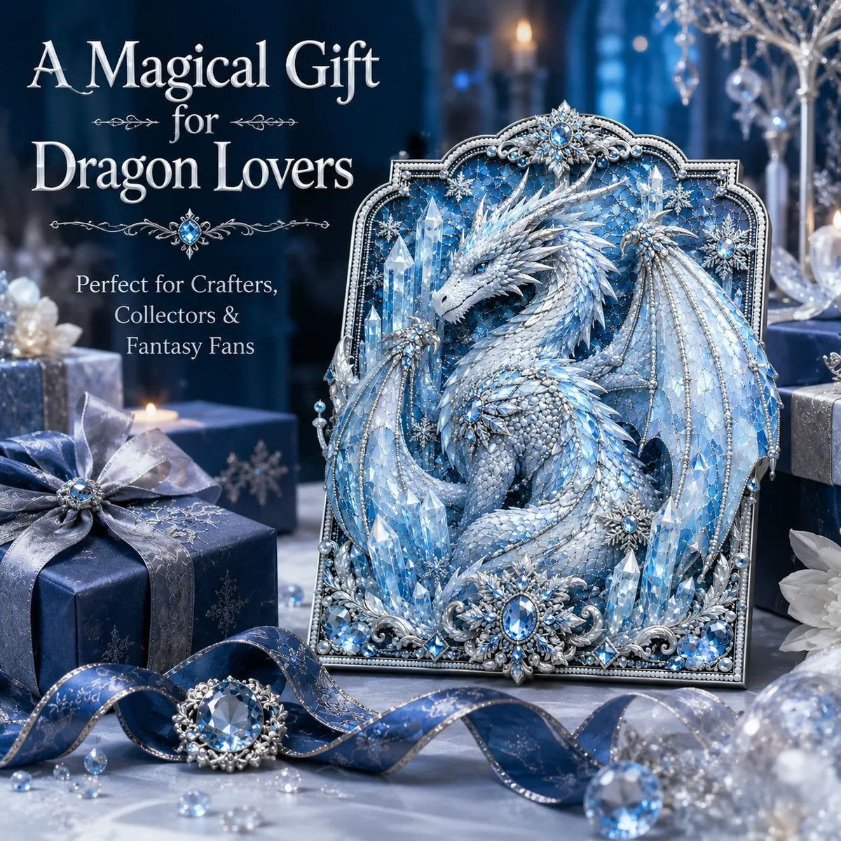 🐉💎3D Lager På Lager Drake Diamantmålningskit, 5 Stilar Fantasykristall