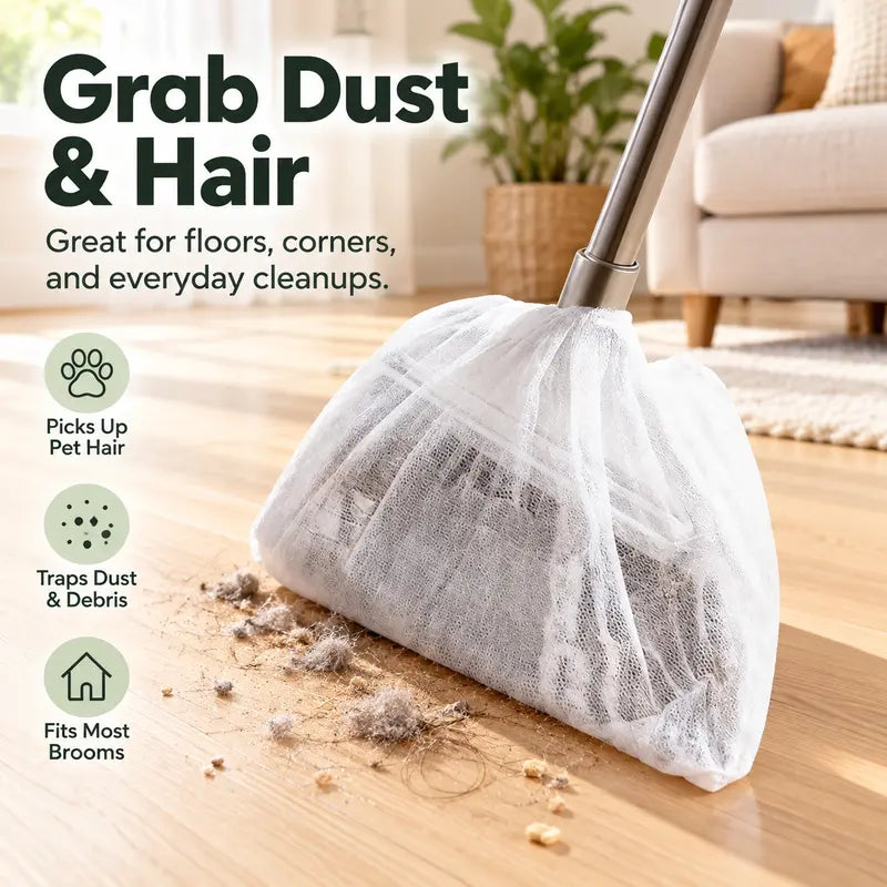 🧹 50-Pack Disposable Dusting Covers for Brooms – Quick, Hygienic Cleaning Made Easy ✨