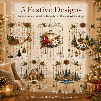 Handmade Christmas stained window decorations