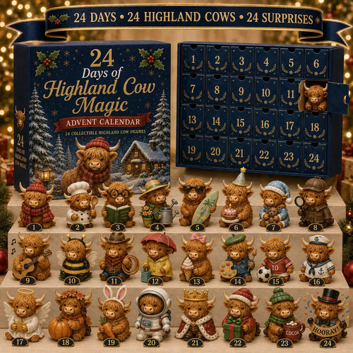 🐮 24 Days of Highland Cow Advent Calendar Flat style